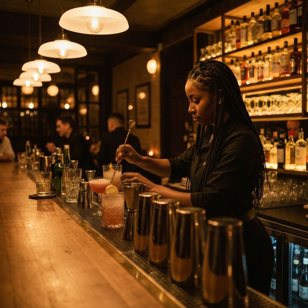 Bartender bei der Arbeit